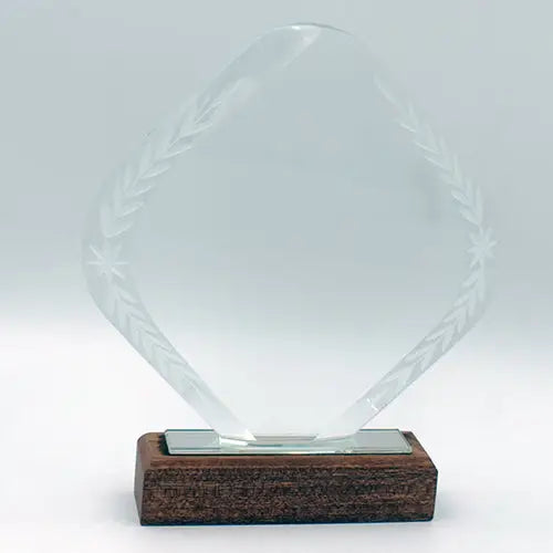Crystal Shield with Wooden Base